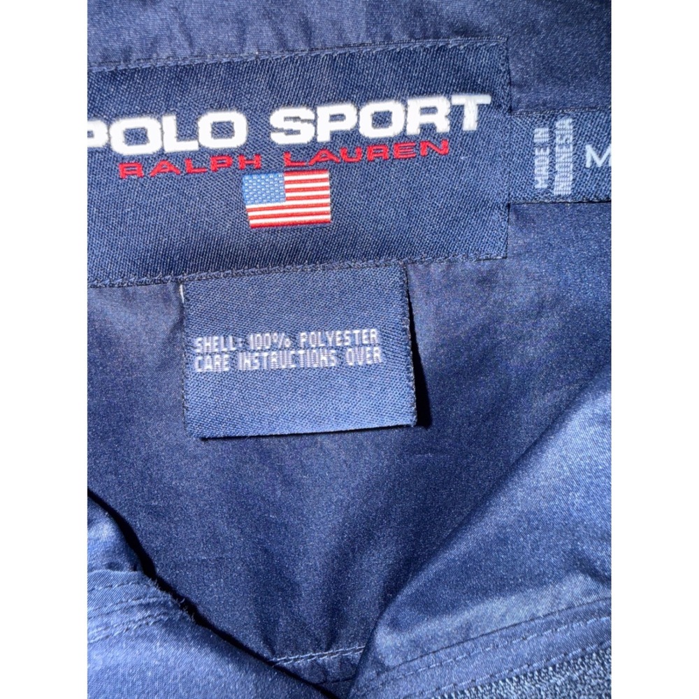 Polo Sport Ralph Lauren Mens Navy Blue Windbreaker Jacket Logo Size M - Picture 3 of 6